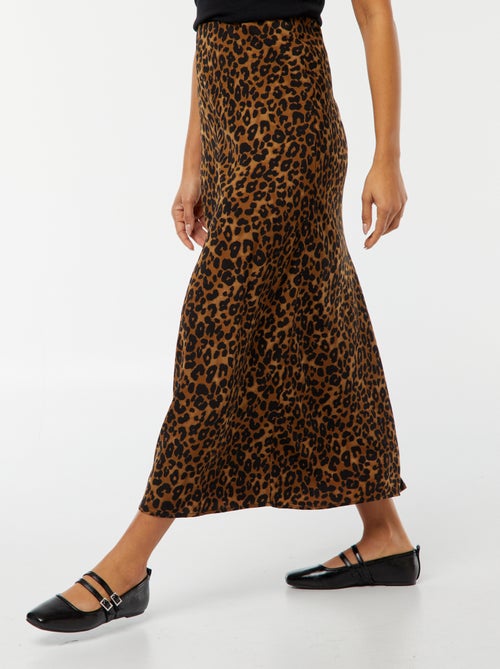 Jupe midi en satin - Kiabi