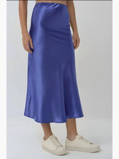 Jupe midi en satin taille haute hiccup - Kiabi