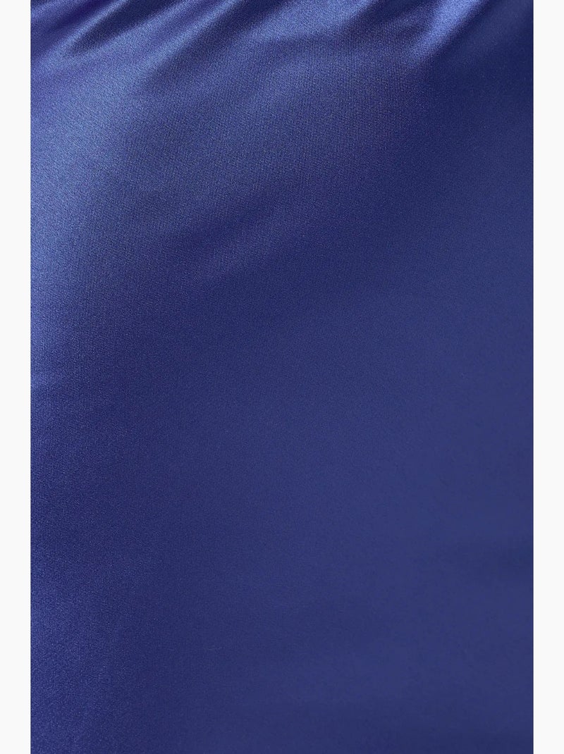 Jupe midi en satin taille haute hiccup Bleu cobalt - Kiabi