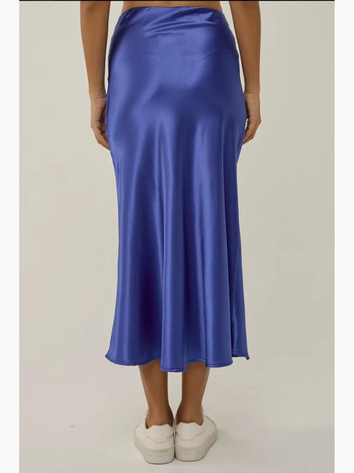 Jupe midi en satin taille haute hiccup - Kiabi