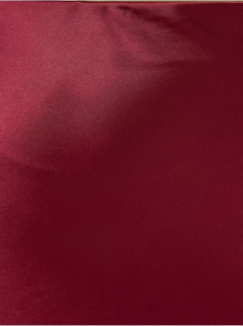 Jupe midi en satin taille haute hiccup Rouge bordeaux - Kiabi