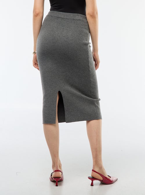 Jupe midi en tricot ottoman - Kiabi