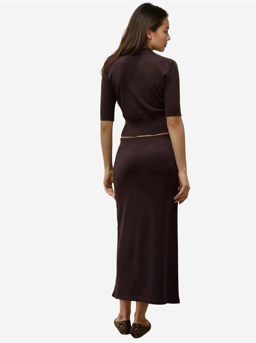 Jupe midi en tricot texturé hiccup - Kiabi