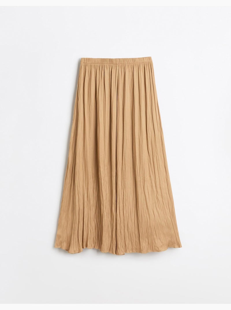 Jupe midi fluide, mo fashion Beige - Kiabi
