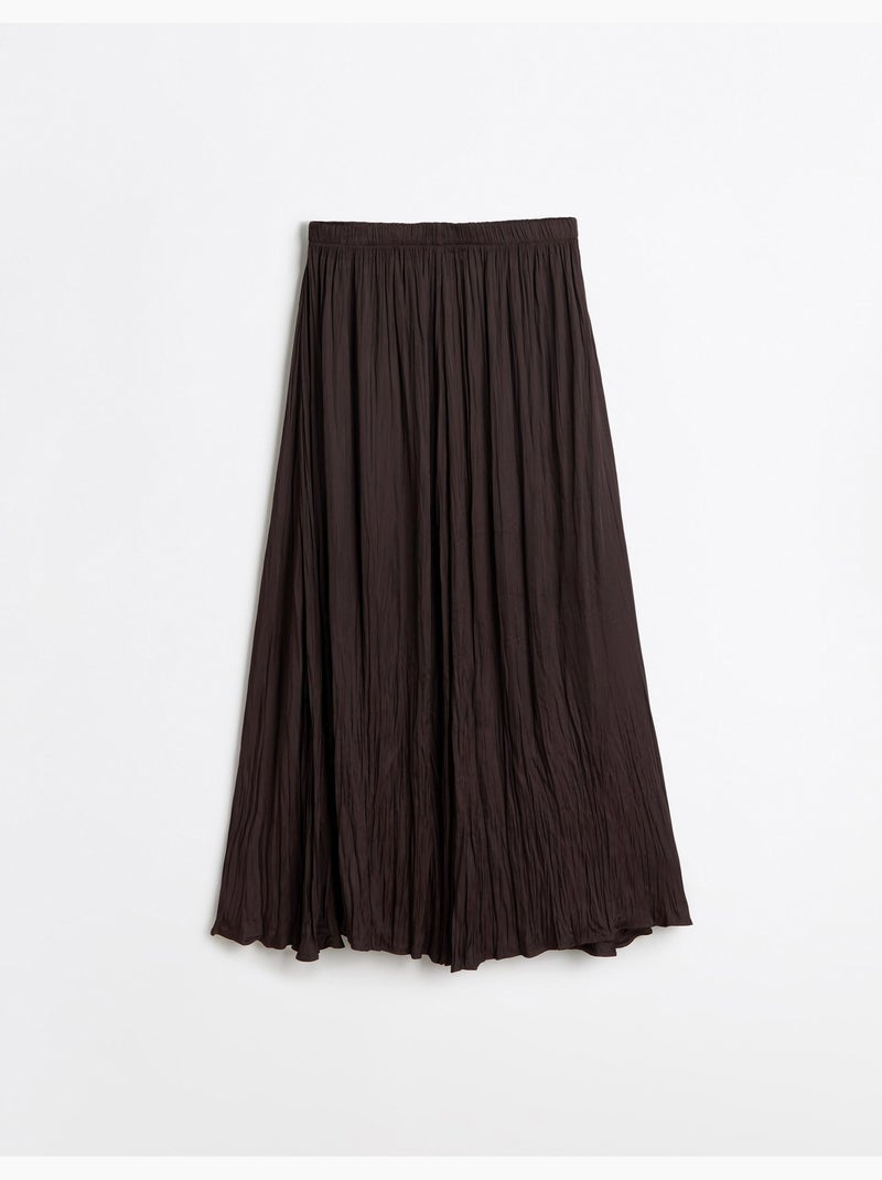 Jupe midi fluide, mo fashion Marron - Kiabi