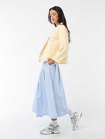 Jupe midi forme trapèze à rayures