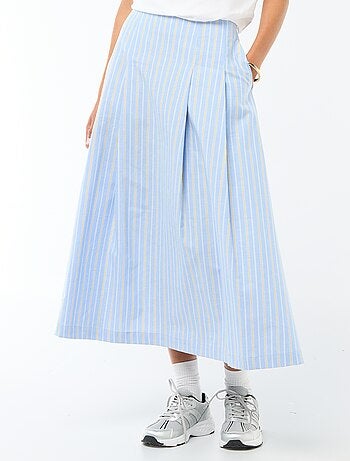 Jupe midi forme trapèze à rayures