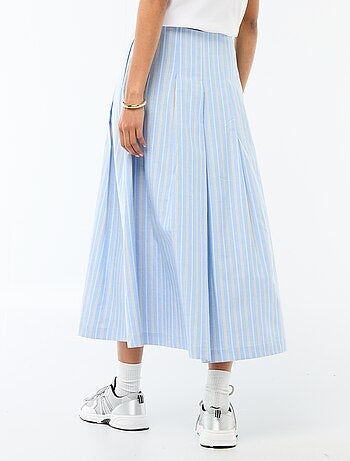 Jupe midi forme trapèze à rayures