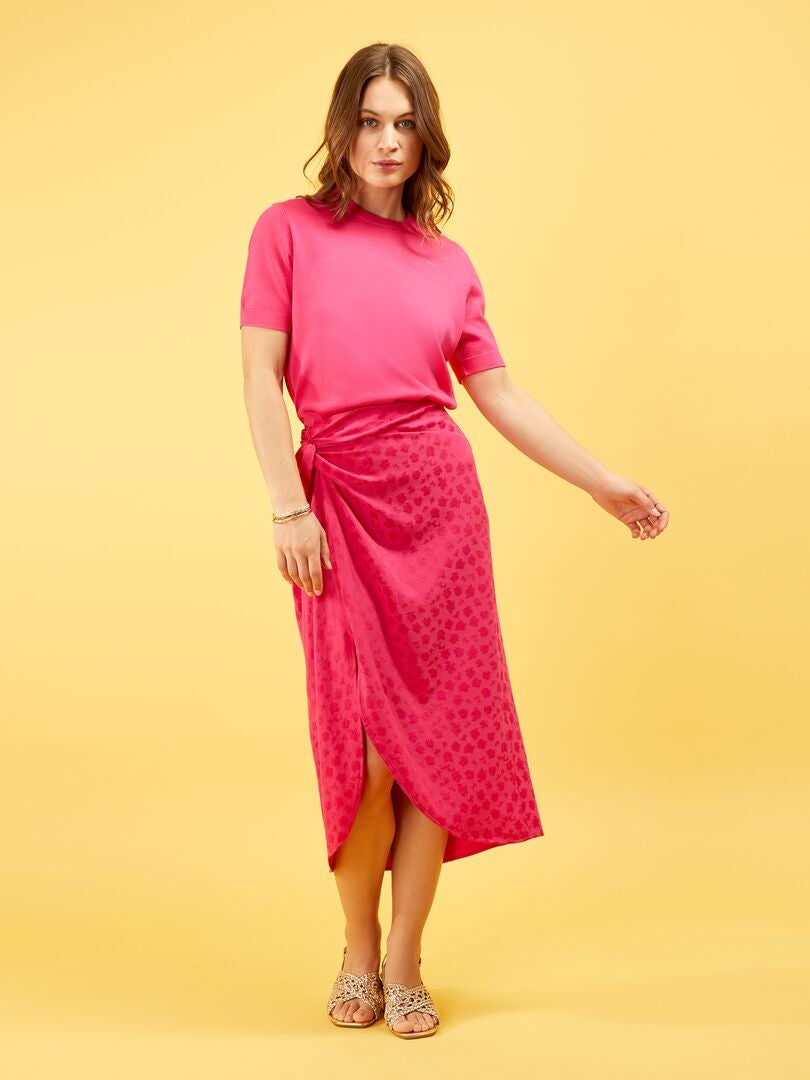 Jupe midi jacquard rose Kiabi 22.00€