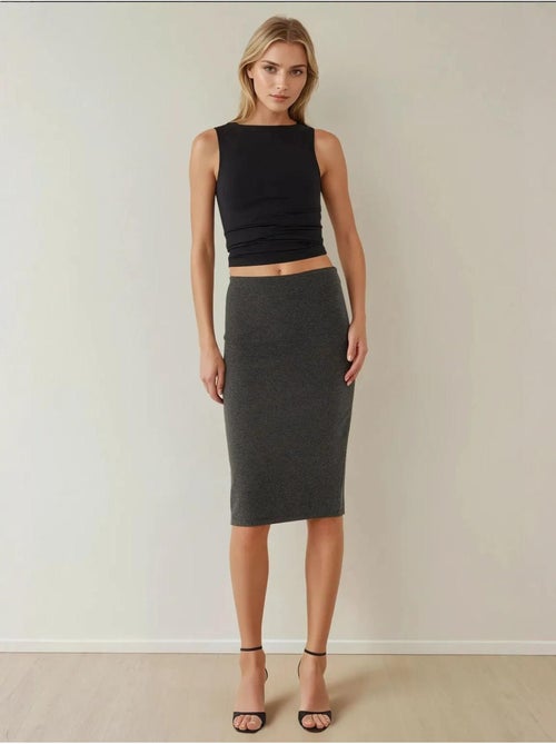 Jupe midi moulante taille haute hiccup - Kiabi