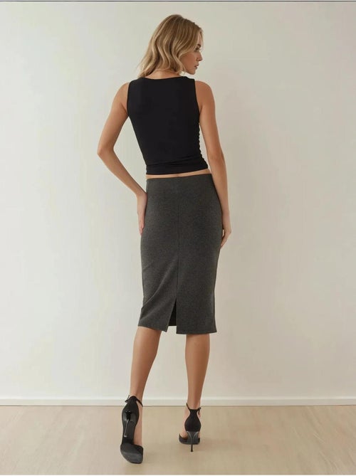 Jupe midi moulante taille haute hiccup - Kiabi