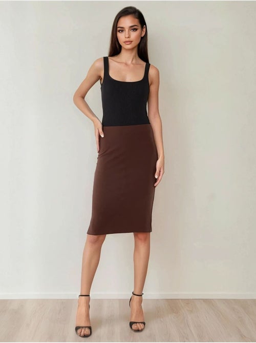 Jupe midi moulante taille haute hiccup - Kiabi