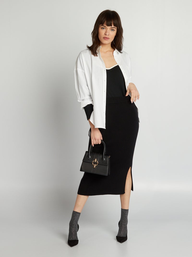 Jupe Midi Hush Femme, Noire, Ligne A, Taille 10, Polyester, Doublée, élastique à La Taille