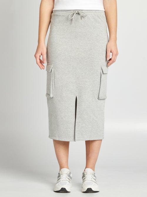 Jupe midi style jogging avec poches - Kiabi