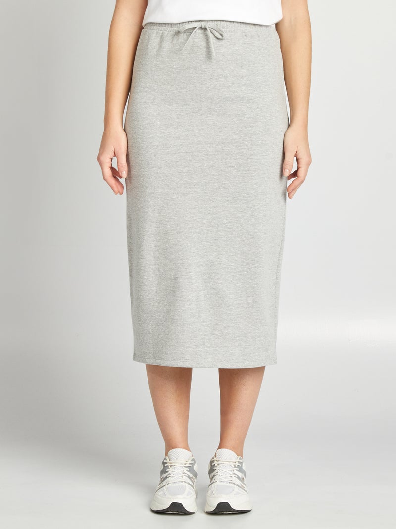 Jupe midi style jogging Gris - Kiabi