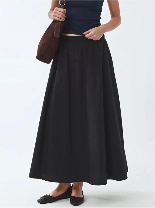 Jupe midi taille haute avec élastique busem - Kiabi