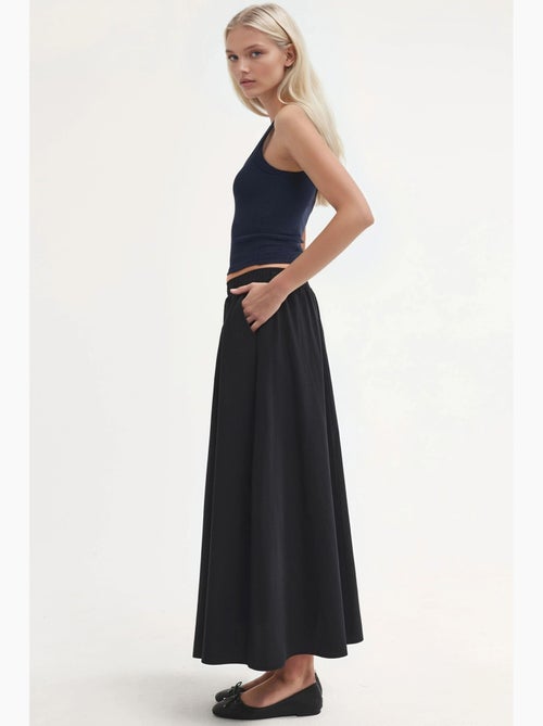Jupe midi taille haute avec élastique busem - Kiabi