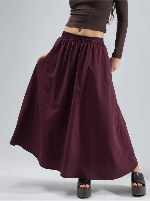 Jupe midi taille haute avec élastique busem - Kiabi Jupe midi taille haute avec élastique busem - Kiabi