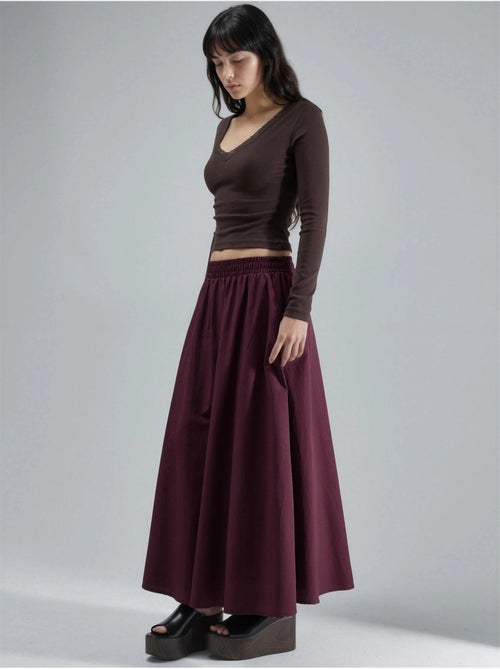 Jupe midi taille haute avec élastique busem - Kiabi Jupe midi taille haute avec élastique busem - Kiabi