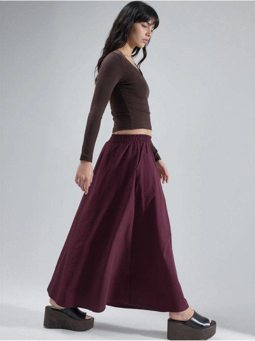 Jupe midi taille haute avec élastique busem - Kiabi Jupe midi taille haute avec élastique busem - Kiabi