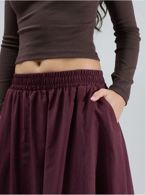 Jupe midi taille haute avec élastique busem - Kiabi Jupe midi taille haute avec élastique busem - Kiabi