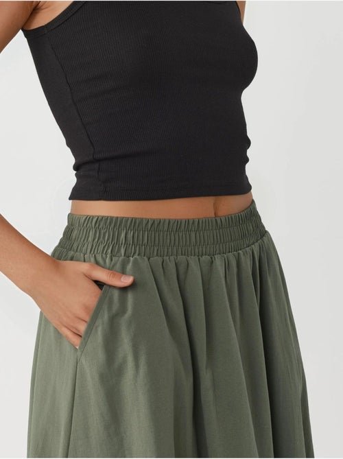 Jupe midi taille haute avec élastique busem - Kiabi