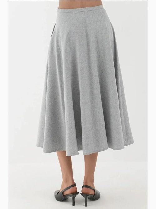 Jupe midi taille haute en a avec fermeture éclair hiccup - Kiabi