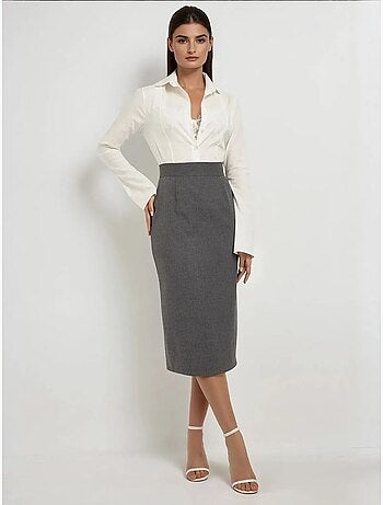 Jupe midi taille haute hiccup