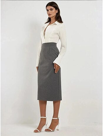 Jupe midi taille haute hiccup