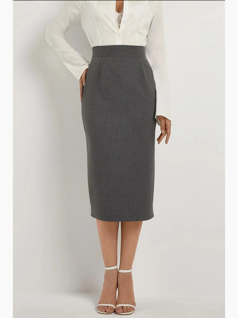 Jupe midi taille haute hiccup Gris foncé - Kiabi