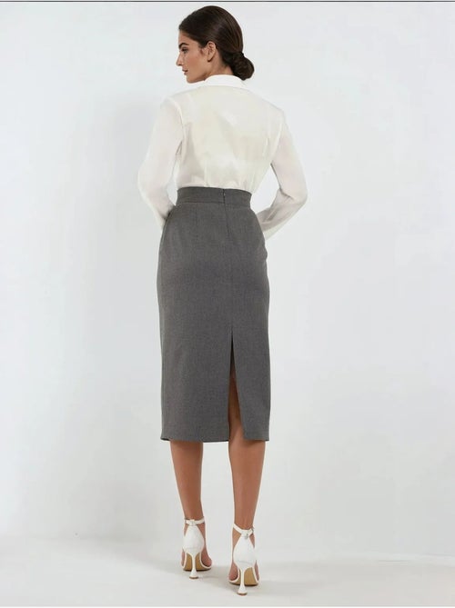 Jupe midi taille haute hiccup - Kiabi