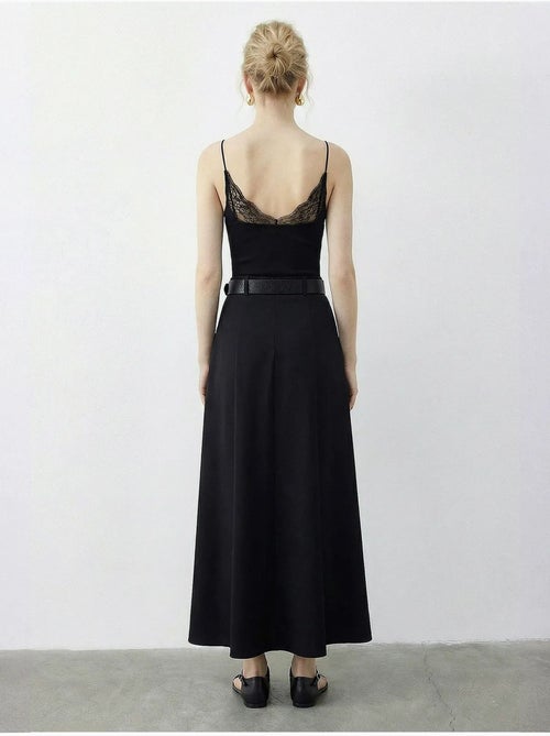Jupe midi texturée taille haute avec ceinture lucci - Kiabi