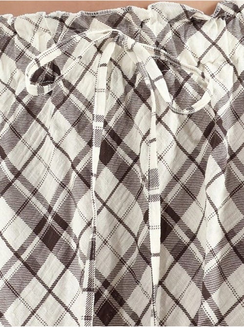 Jupe midi trapèze à carreaux, taille haute busem - Kiabi