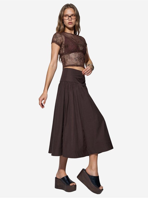 Jupe midi trapèze à taille haute busem - Kiabi