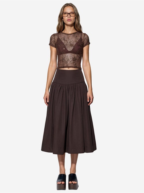 Jupe midi trapèze à taille haute busem - Kiabi