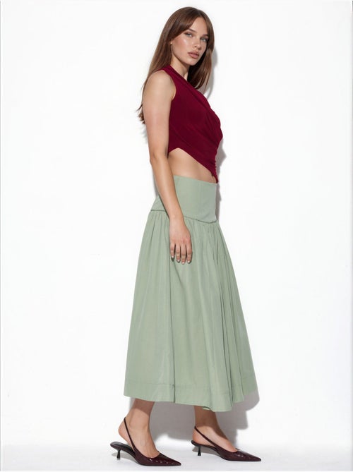 Jupe midi trapèze à taille haute busem - Kiabi