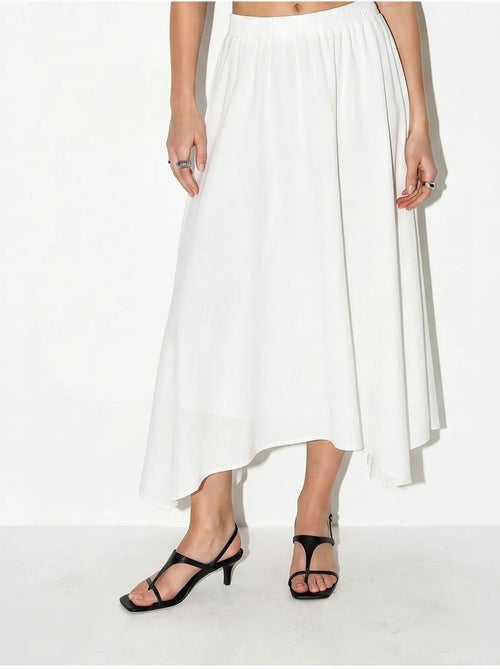 Jupe midi trapèze à taille haute lucci - Kiabi