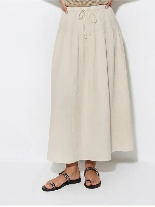 Jupe midi trapèze à taille haute lucci - Kiabi