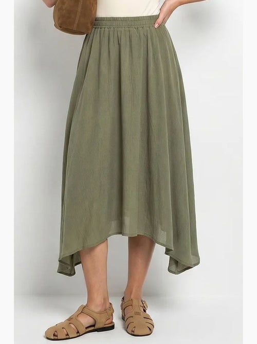 Jupe midi trapèze à taille haute lucci - Kiabi