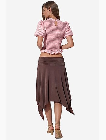Jupe midi trapèze taille haute busem