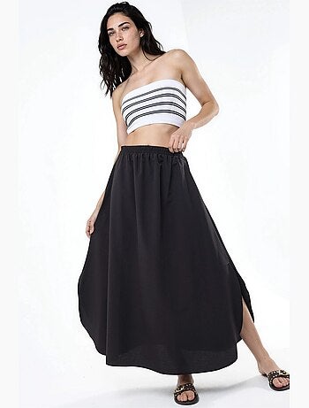 Jupe midi trapèze taille haute busem