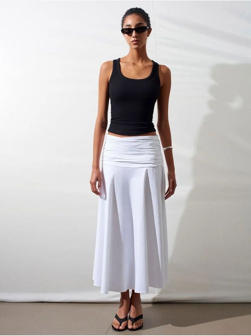 Jupe midi trapèze taille haute dilvin - Kiabi