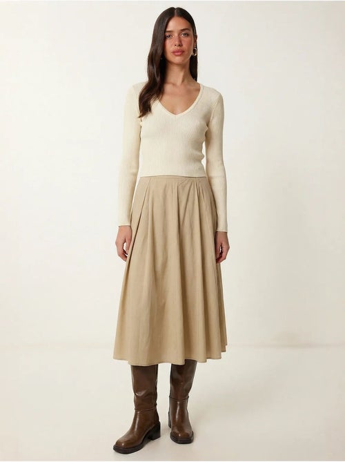Jupe midi trapèze taille haute istanbul - Kiabi
