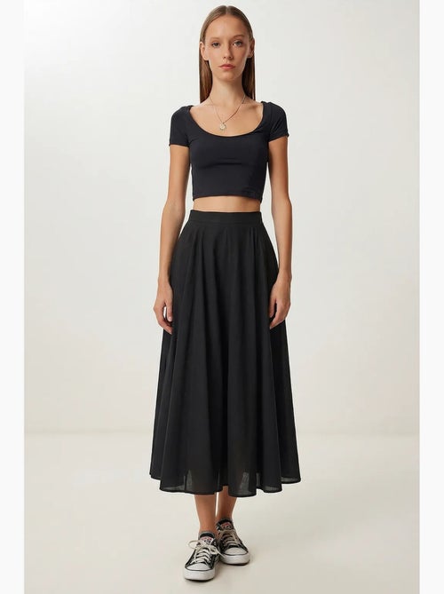 Jupe midi trapèze taille haute istanbul - Kiabi
