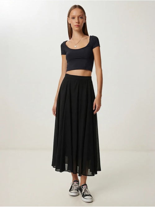 Jupe midi trapèze taille haute istanbul - Kiabi