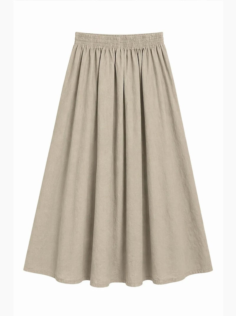 Jupe midi trapèze taille haute mixray Beige argile - Kiabi