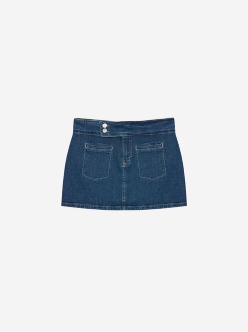 Jupe mini en denim droite à taille haute dilvin - Kiabi