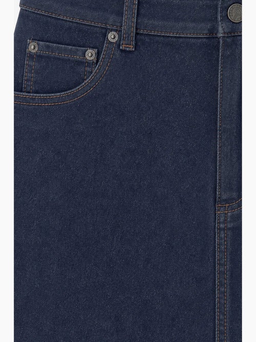 Jupe mini en denim taille haute trapèze avec fermeture à boutons mixray - Kiabi