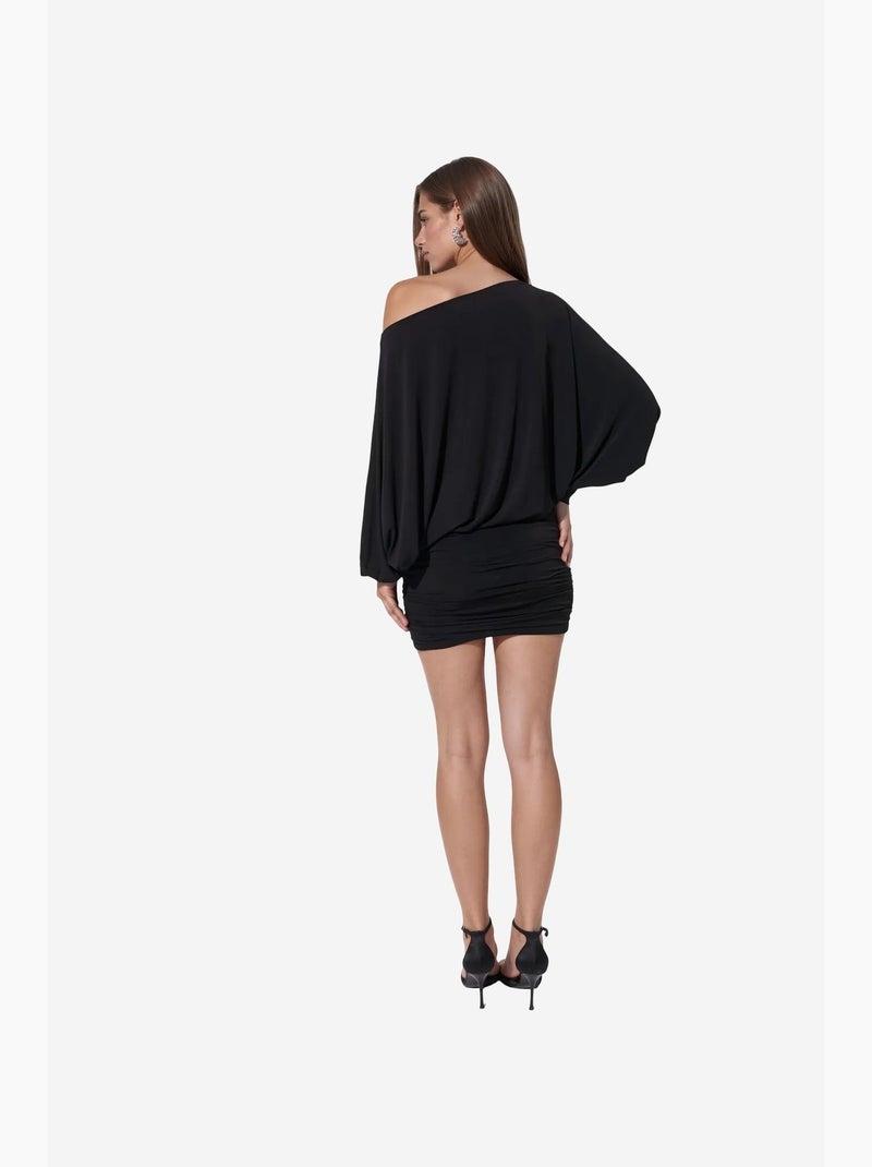Jupe mini en mélange de coton busem Noir - Kiabi