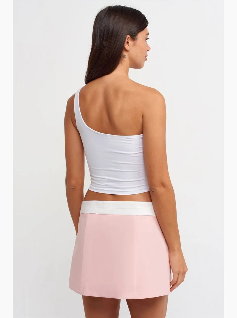 Jupe mini trapèze en popeline de coton dilvin Rose - Kiabi